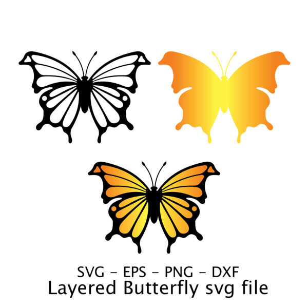Layered Butterfly svg file