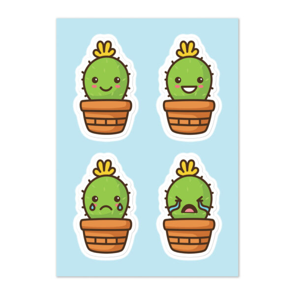Cute Cactus Sticker for Laptops & Water Bottles | Kawaii Plant Decal