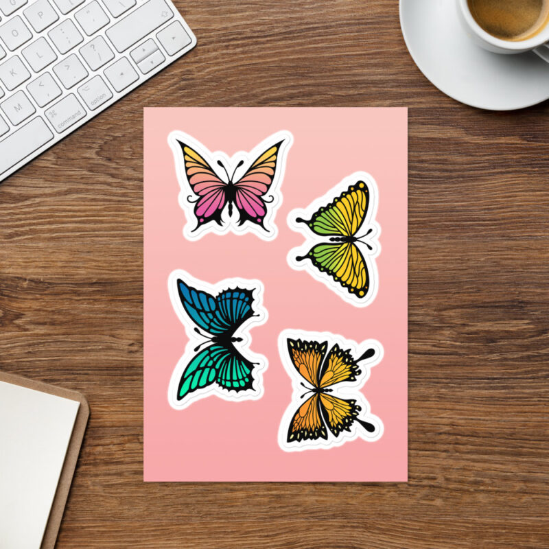 Boho Butterfly Sticker Sheet, Vibrant Vinyl Decals for Laptops & Water Bottles etc.... - Image 3