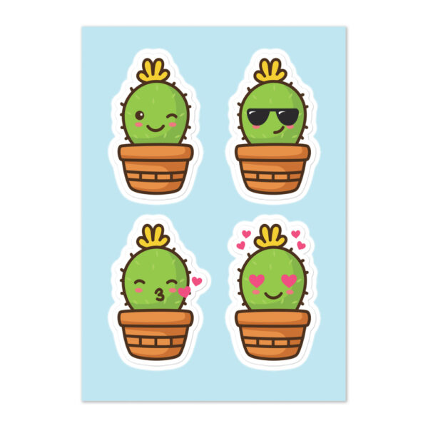 Cute Cactus Sticker for Laptops & Water Bottles | Kawaii Plant Decal