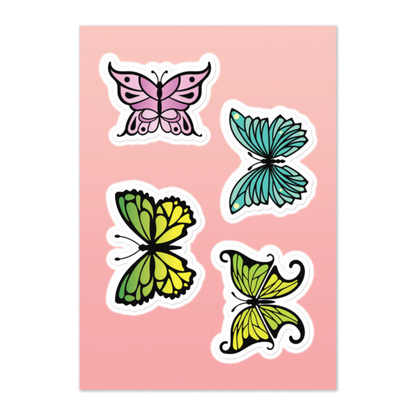 Boho Butterfly Sticker Sheet, Vibrant Vinyl Decals for Laptops & Water Bottles etc…